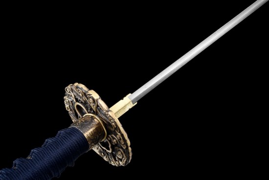 Longquan City Sword Hundred Refine Different Steel Forging Twisting Pattern Long Modeling Knife Candidates 376-432