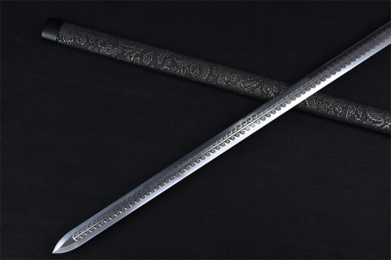 Longquan Sword Handmade Forging Stainless Steel Ring Sword Film and Television Long Sword Cold Weapon Samurai Sword Article