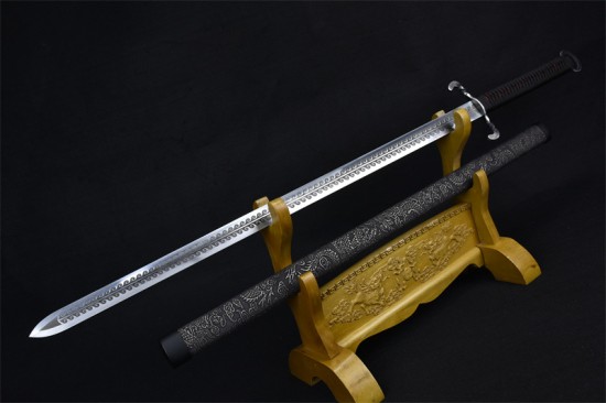 Longquan Sword Handmade Forging Stainless Steel Ring Sword Film and Television Long Sword Cold Weapon Samurai Sword Article