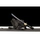 260813-1 Damascus pattern small black ball short sword
