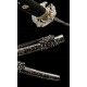 260813-1 Damascus pattern small black ball short sword