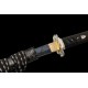 260813-1 Damascus pattern small black ball short sword