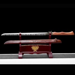 katana 090 dragon and phoenix Straight knife Phoenix style High manganese steel