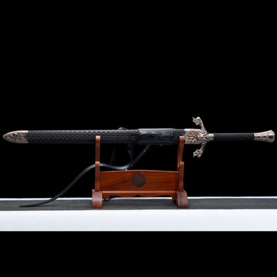 Western Sword Spring Steel forging Sword Flying Dragon Knight Swords and Snake Black Sword Long Western Sword Spring Steel forging Sword Flying Dragon Knight Swords and Snake Black Sword Long