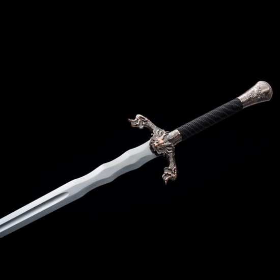 Western Sword Spring Steel forging Sword Flying Dragon Knight Swords and Snake Black Sword Long Western Sword Spring Steel forging Sword Flying Dragon Knight Swords and Snake Black Sword Long