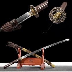 Longquan City Sword T10 Steel Burning Blade Handmade Mirror long Japanese-style imitation sword command knife 376-432