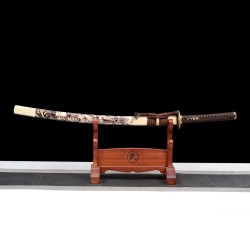 Longquan City Sword Hundred Refine Tattipure Forging Copper Basic Blue Japanese Research Sword Command Knife 376-432