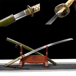 Foreign trade explosion spring steel forging single slot boutique long-style antique knife command knife cold weapon 376-432