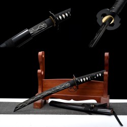 Longquan City Sword Short Manganese Steel Forging Flash Power Black Japanese Film Corporation Command Sword Cold Weapon Unblesick