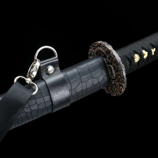 Longquan sword retro high-carbon steel forging all-in-one long Japanese imitation knife command knife sword cold weapon 376-432