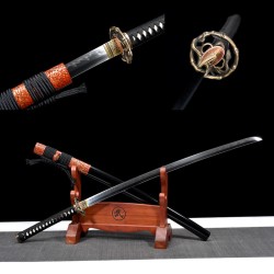 Longquan City Sword T10 Steel forging Blade Blade Blade Flame Pure Copper Mirror Mirror grinding long model command knife 376-432