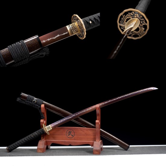 Longquan sword retro manganese steel forging purple long Japanese-style imitation knife command knife 376-432