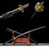 Longquan City Sword and Manganese Steel for Forging Black Pushing Millets Polying Baiyao Double Line Flame Pattern Command 376-432
