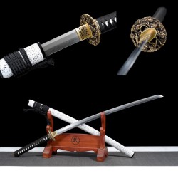 Longquan City Sword Bai Steel Folding Forging Japanese-style Imitation Sword Command Sword Film and Television Prop Cold Weapon 376-432