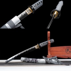 Longquan Short Sword High Manganese Steel Handmade Forging Section of Heiyan White Japanese Improvement Knife Candidate 376-432