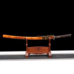 Longquan sword decorative ornament manganese steel forging to send black gilt gold powder Japanese imitation knife command knife 376-432