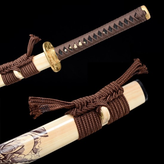 Longquan City Sword Hundred Refine Tattipure Forging Copper Basic Blue Japanese Research Sword Command Knife 376-432