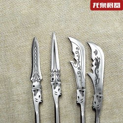 Longquan tea knife stainless steel integrated small weapon tea set mini weapon to play decorative ornaments