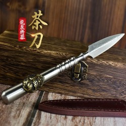 Longquan Stainless Steel Pattern Steel Tea Knife Tea Knife Black Tea Cake Pu'er Tea Box Tea Capture
