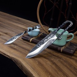 Clear -bone knife handmade knife integrated knife, small dairy knife combination, sharp fruit knife, tea knife, tea needle camping knife