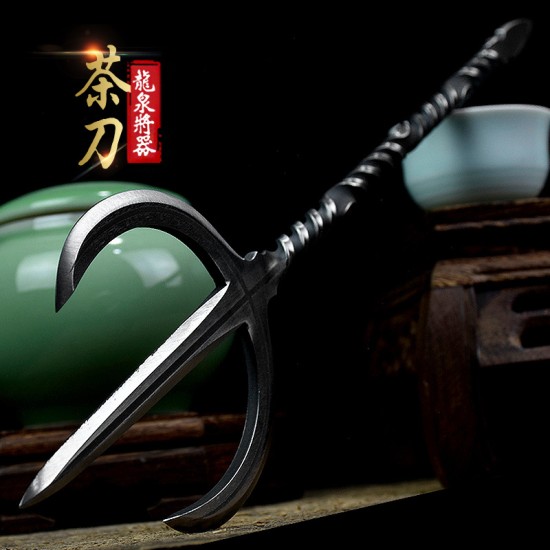 Tea knife tea cake prying knife Pu'er tea knife kung fu tea set stainless steel handmade tea cone integrated mini weapon