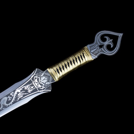 Longquan sword handmade forging modern integrated Han sword body cold weapon film and television sword collection process