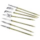 Classic golden handle small weapon tea knife handmade integration manganese steel mini weapon handle