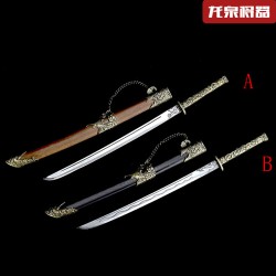 Tea knife Classical bronze embroidered spring knife all -all manganese steel tea set accessories