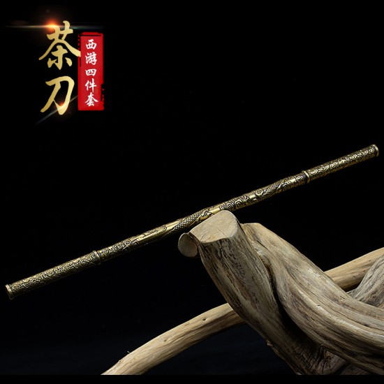 Journey to the West, four -piece small weapon ornament tea knife handmade Pu'er tea knife black tea needle tea cone cone Journey to the West, four -piece small weapon ornament tea knife handmade Pu'er tea knife black tea needle tea cone cone