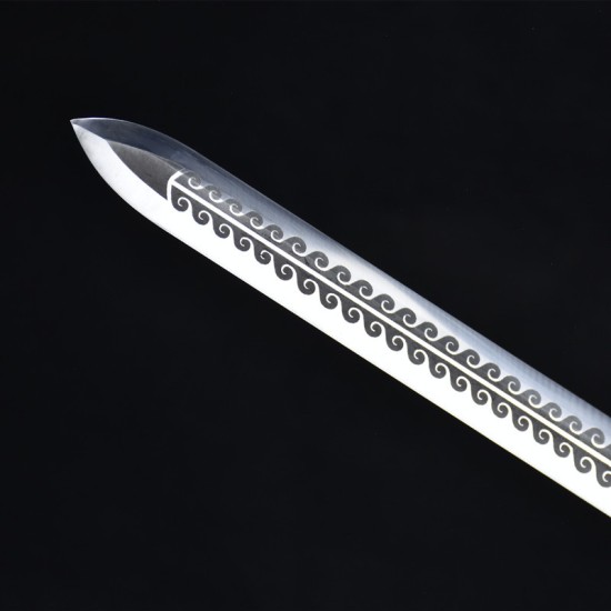 Longquan Sword Handmade Forging Stainless Steel Ring Sword Film and Television Long Sword Cold Weapon Samurai Sword Article