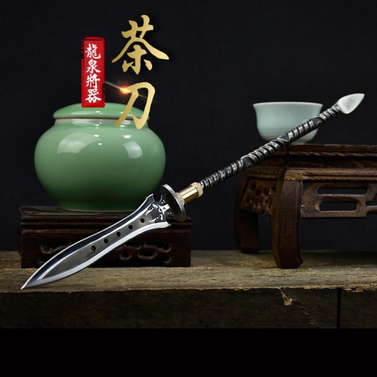 One -in -one tea knife Longquan handmade tea knife stainless steel Pu'er tea knife black tea set accessories Guma tea knife kung fu tea utensil