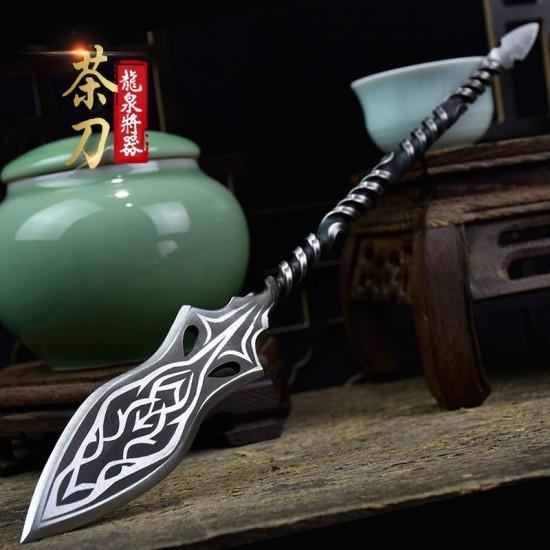 Tea knife prying knife Pu'er tea knife tea needle kung fu tea set stainless steel handmade mini weapon Tea knife prying knife Pu'er tea knife tea needle kung fu tea set stainless steel handmade mini weapon