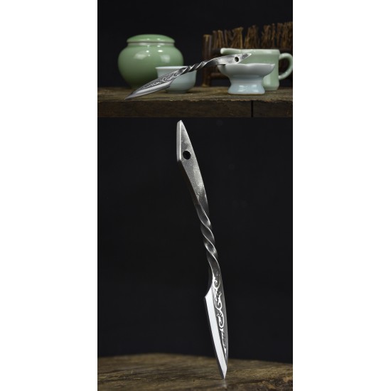 One -in -one Longquan Tea Knife Handmade Tea Knife Stainless Steel Pu'er Tea Knife Black Tea Knife Accessories Guma Tea Kung Fu Tea Steel One -in -one Longquan Tea Knife Handmade Tea Knife Stainless Steel Pu'er Tea Knife Black Tea Knife Accessories Guma Tea Kung Fu Tea Steel