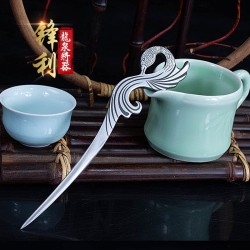 Longquan stainless steel integrated flower tea needle tea knife tea cone black tea cake Pu'er tea boxes accessories knife