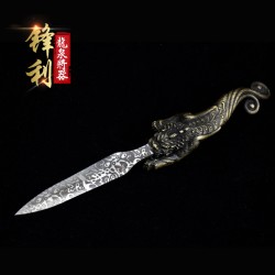 Longquan Pu'er Tea Knife Handmade Copper Black Tea Knife Stainless Steel Tea Kida Tea Cape Cape Cerebage Inherited Traditional Collection
