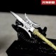 Classic golden handle small weapon tea knife handmade integration manganese steel mini weapon handle