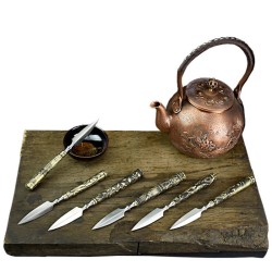 Longquan tea knife handmade tea knife stainless steel Pu'er tea knife black tea knife accessories ancient horse tea knife kung fu tea set