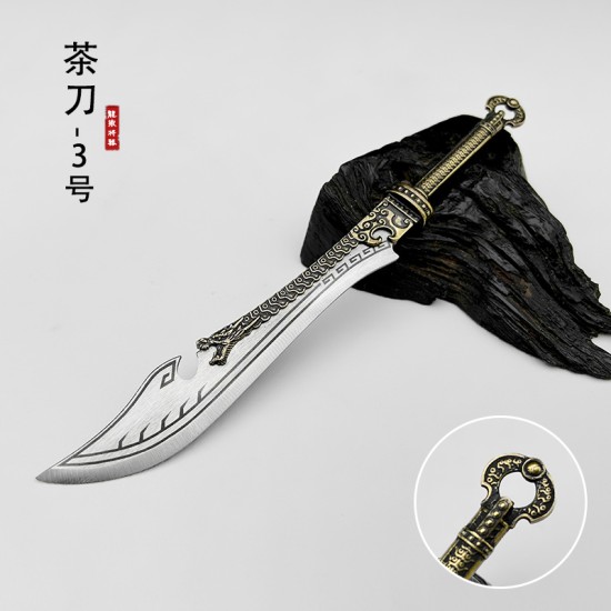 Golden Back Big Kids Tea Knife Handmade Stainless Steel Tea Needle Mini Eighteen Weapons Playing and Decoration Golden Back Big Kids Tea Knife Handmade Stainless Steel Tea Needle Mini Eighteen Weapons Playing and Decoration