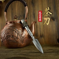 Longquan Stainless Steel Pattern Steel Tea Knife Tea Knife Black Tea Cake Pu'er Tea Box Tea Capture