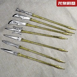 Classic golden handle small weapon tea knife handmade integration manganese steel mini weapon handle