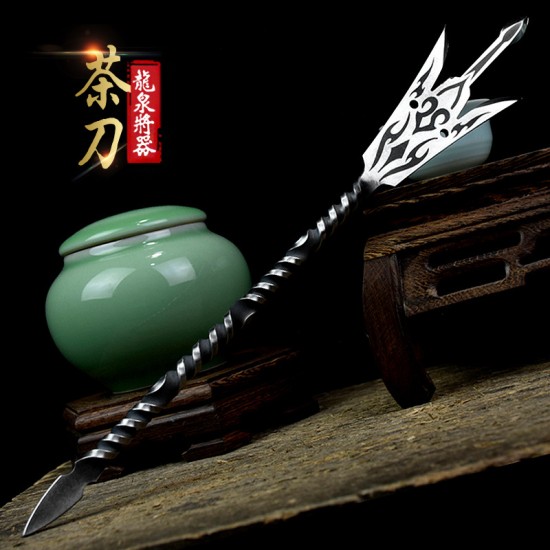 Longquan tea needle tea knife tea cone tea set stainless steel tea pry tea handmade tea brick weapons Longquan tea needle tea knife tea cone tea set stainless steel tea pry tea handmade tea brick weapons