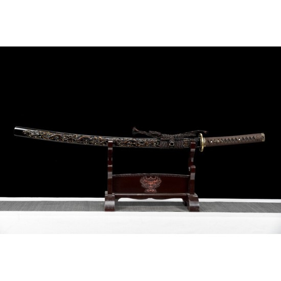 katana 067 Copper T10 Flame Pattern Warrior Blade  (King)