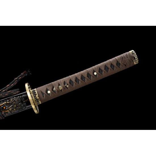 katana 067 Copper T10 Flame Pattern Warrior Blade  (King)